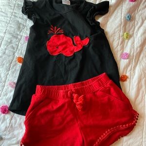 Mayoral whale shirt outfit. Girls size 78. EUC